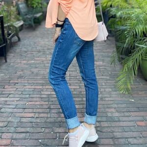 Women’s Slim Fit Maternity Blue Jeans - Classic Mid Wash